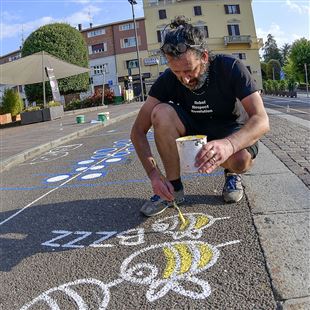 Piazza Libertà diventa un gioco grazie al designer Ennio Sitta 